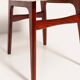 Beech wood armchair in cherry colour with cream boucle fabric - 20th century, Europe, 1960.