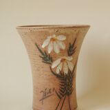 Vase Evasé Motif Marguerite - Potterie en Grès