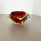 Murano glass sommerso diamond bowl ashtray element by flavio poli, italy, 1970s