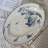 Table service 63 pieces Gien earthenware 19th century Marines model