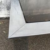 Coffee table vintage chrome glass circa 1970