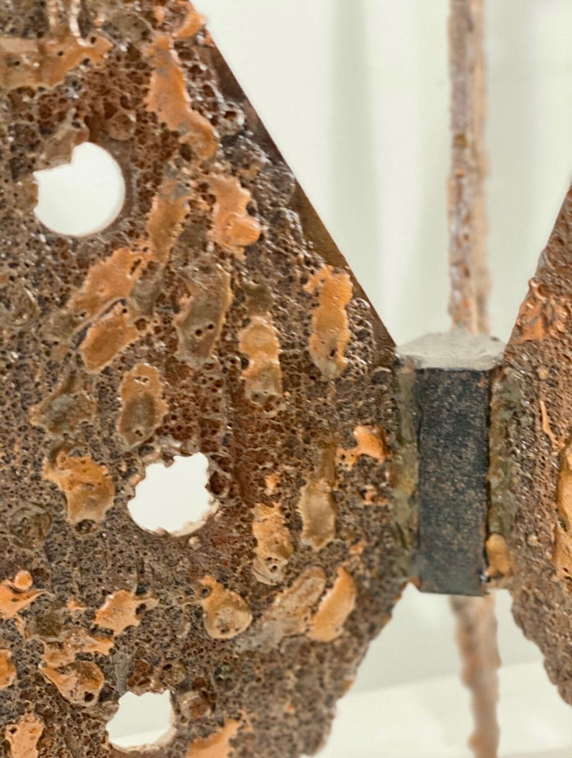 Impressive brutalist 3 candle holder