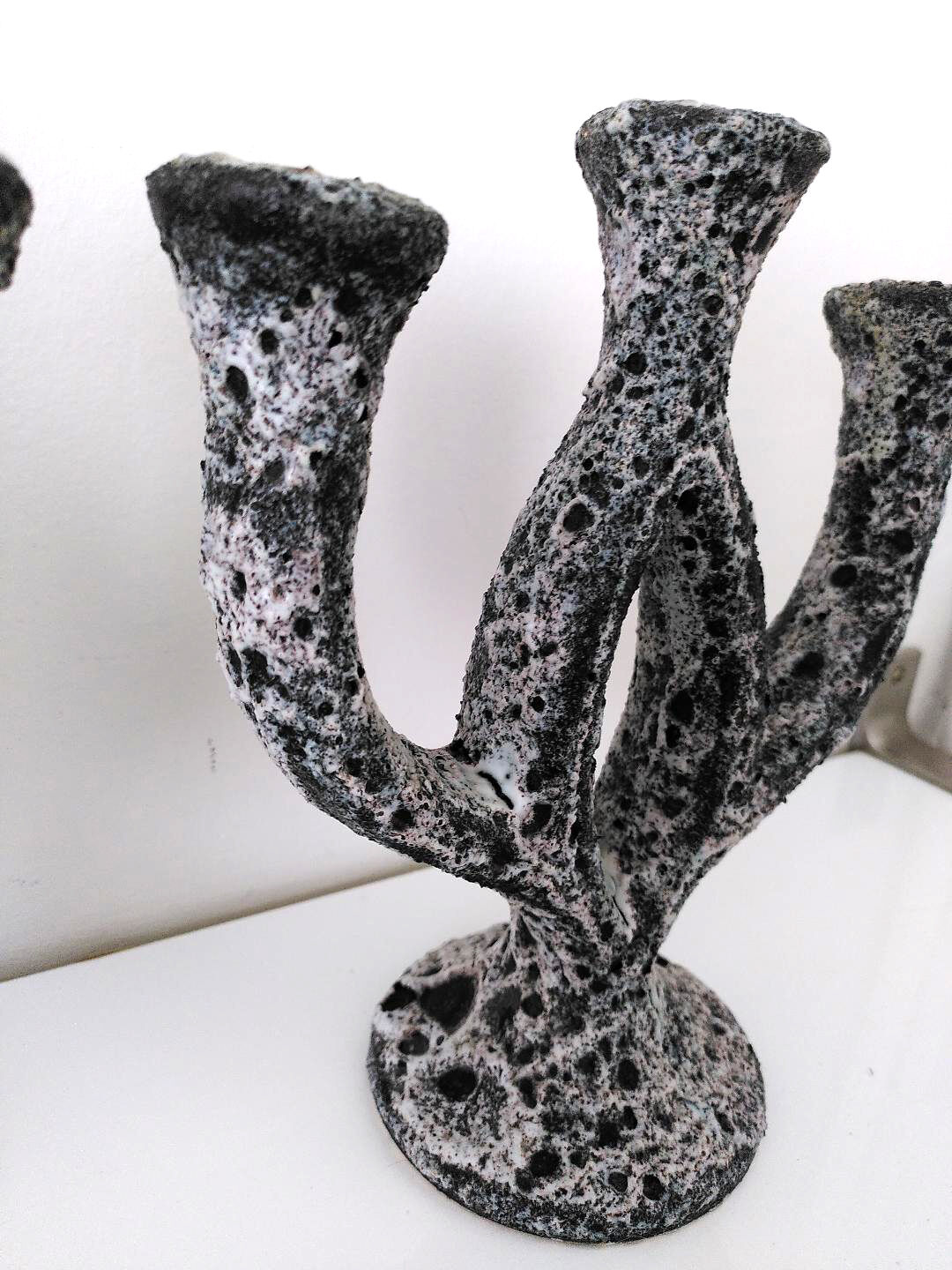 Pair of ceramic candle holders