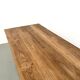 Large refectory table in solid pine and beech, with an X-shaped base.