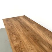 Refectory table in solid pine and beech, with X-shaped legs.