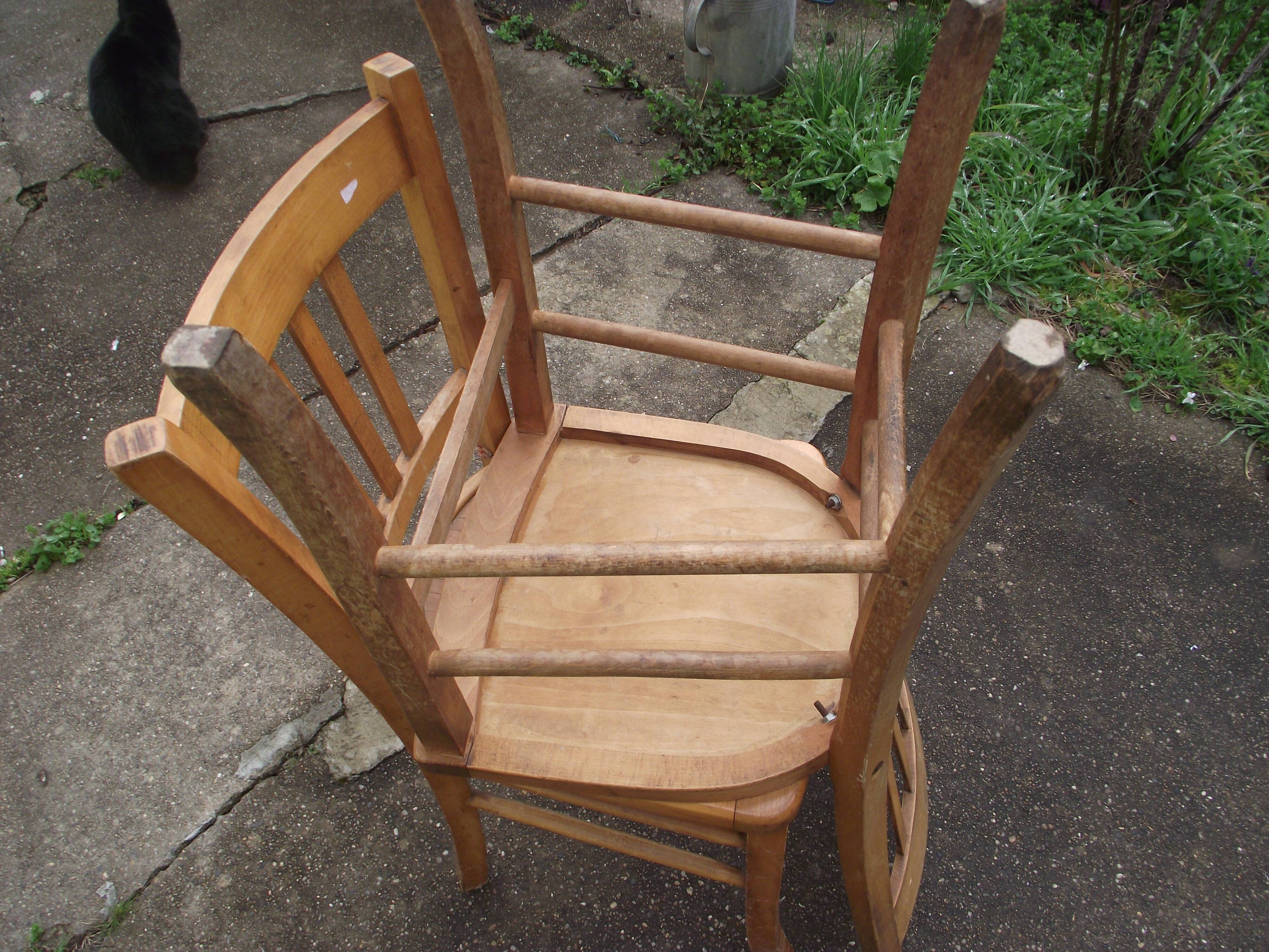 Pair of wooden bistro chairs 1950s 60