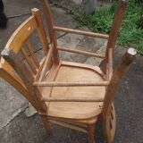 Pair of wooden bistro chairs 1950s 60
