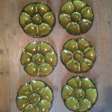Set of 6 Gien oyster plates