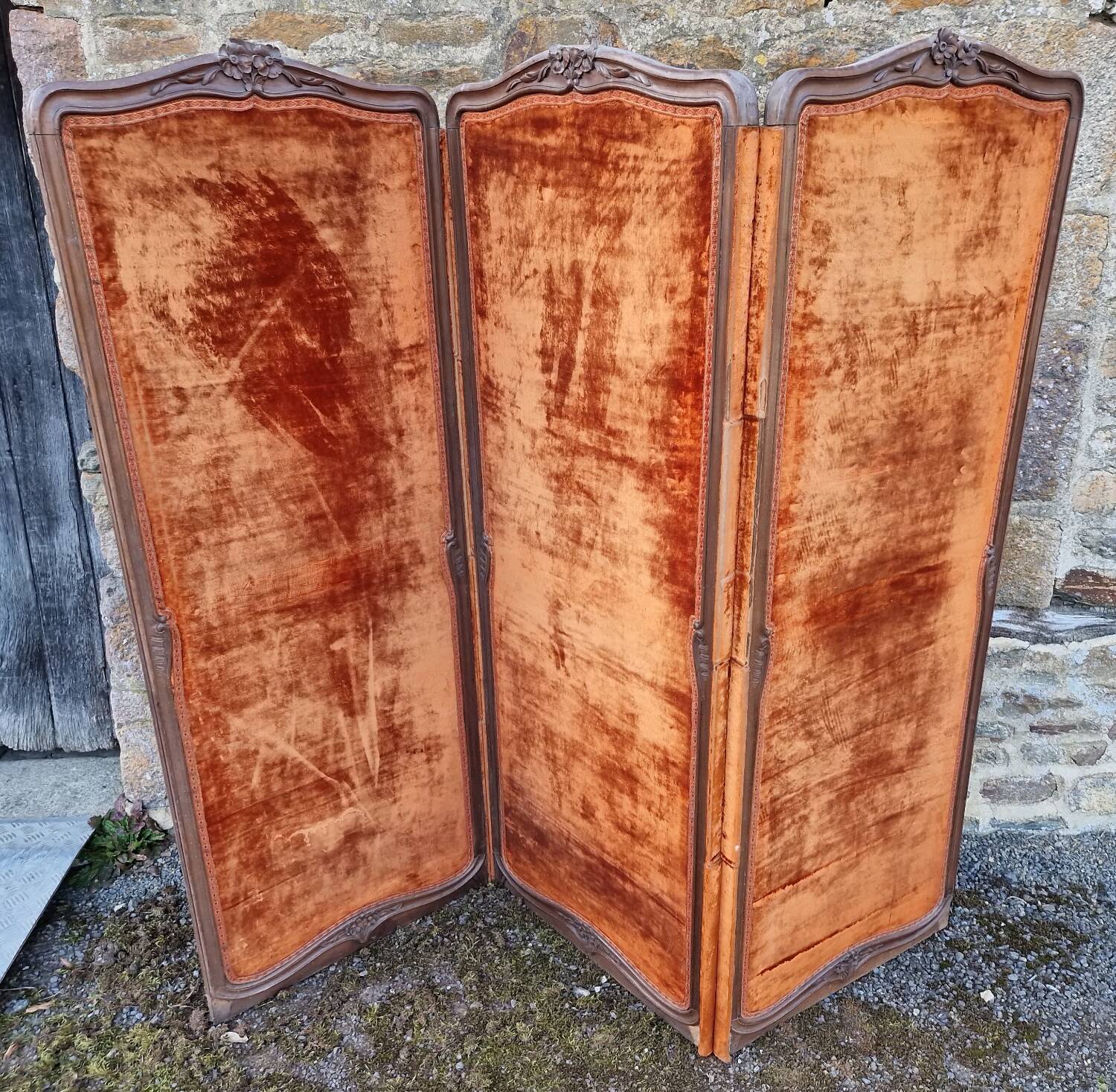 Late 19th century screen with 3 leaves