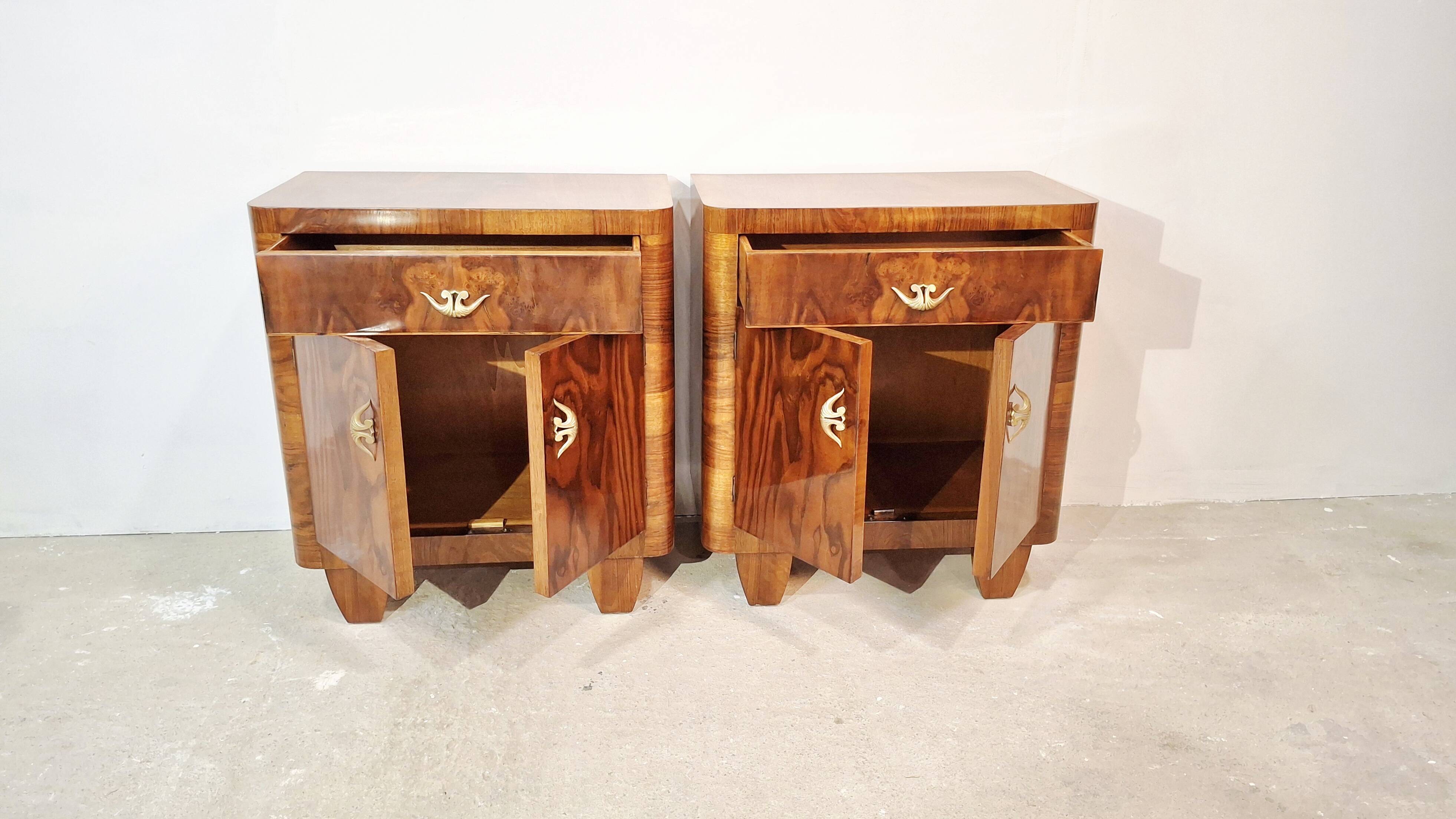 50s Italian Art Deco Nightstands