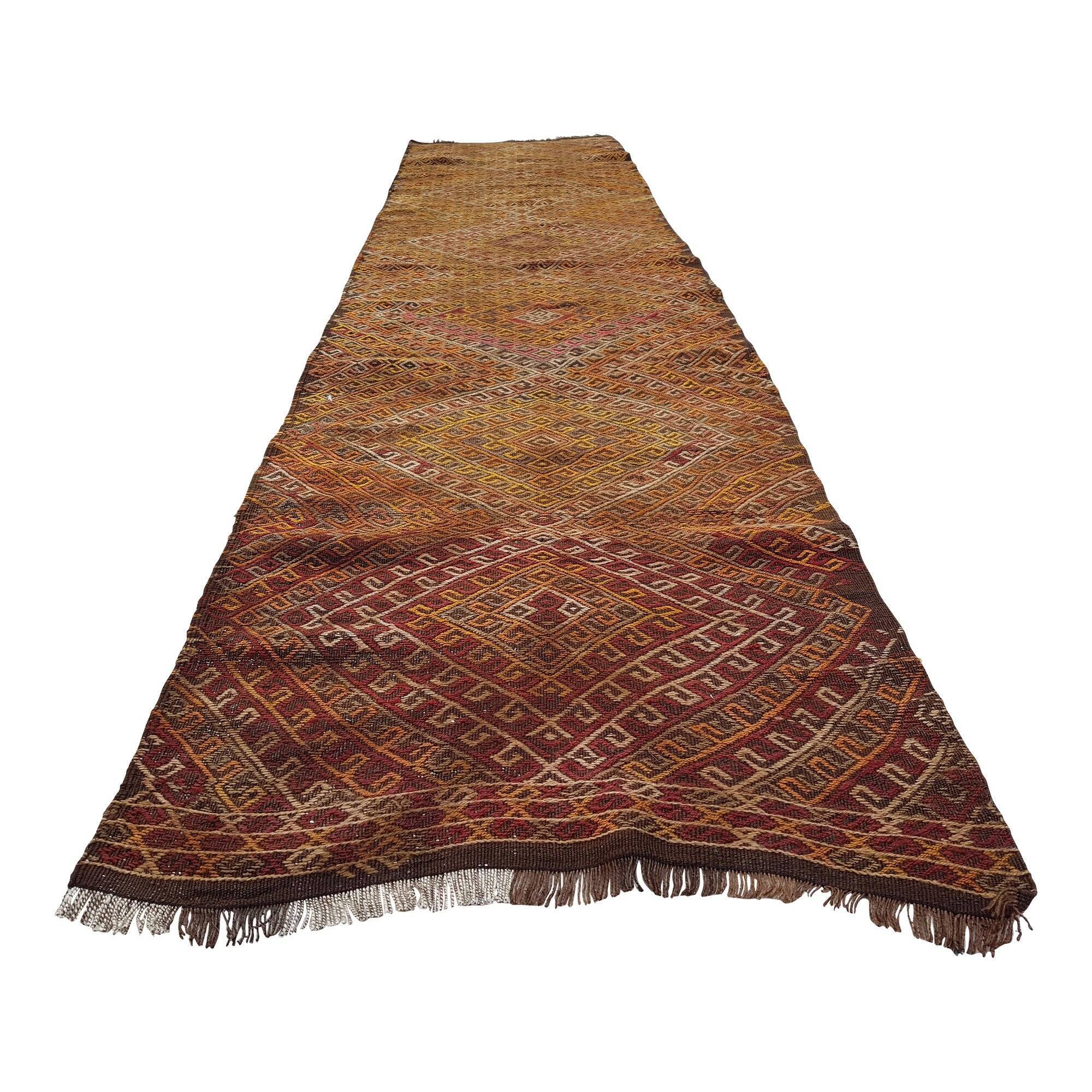 Vintage Turkish hallway rug 71x266 cm