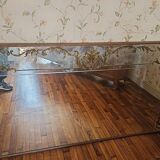 Miroir ancien à décor doré sur verre gravé de style Baroque