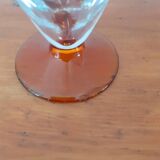 4 verres à pied marron fumé