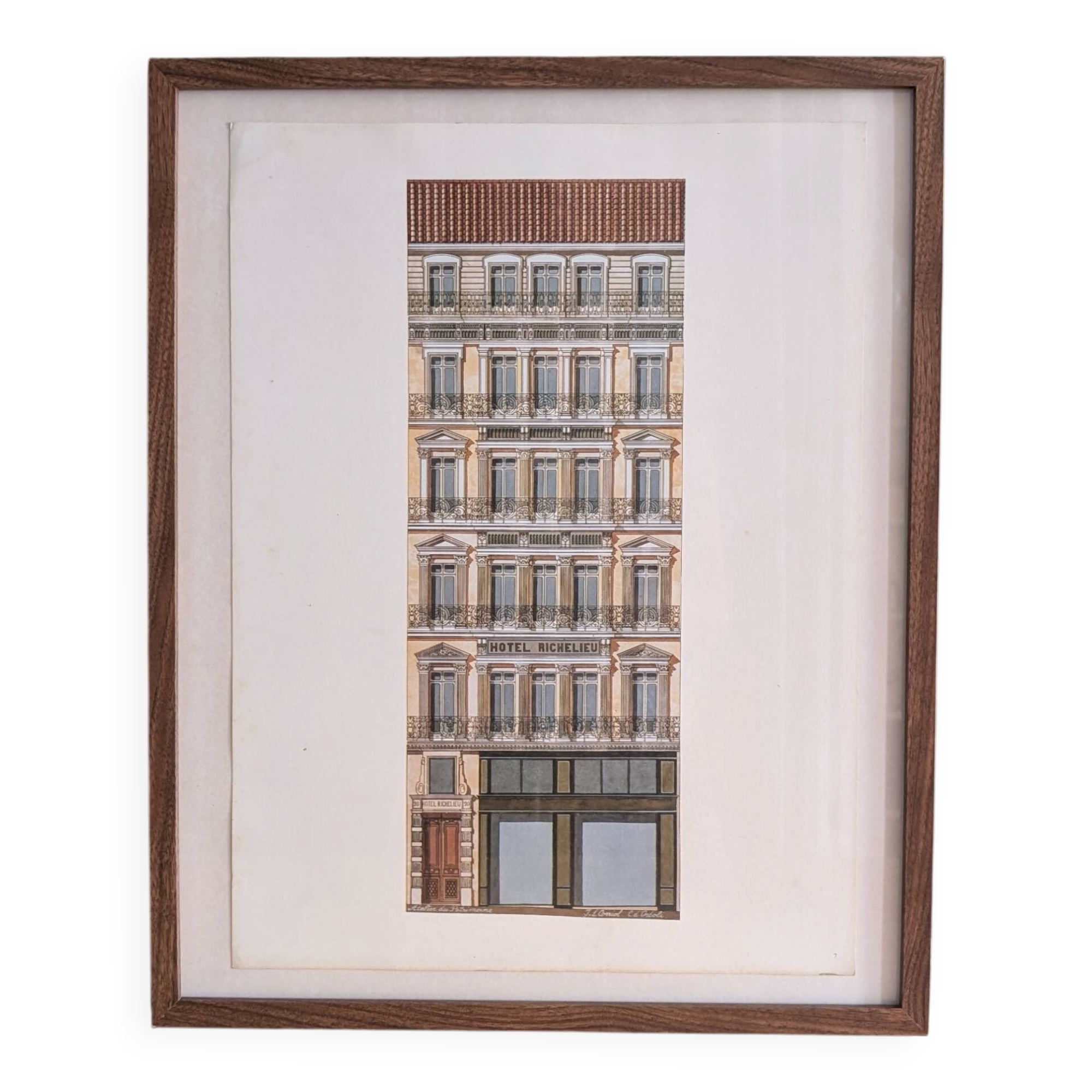Lithographie "Hôtel Richelieu" – Catherine d'Ortoli