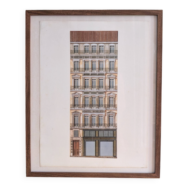 Lithographie ''Hôtel Richelieu'' – Catherine d'Ortoli