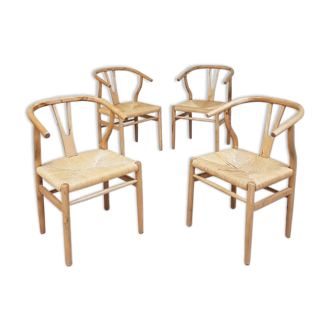 Set of 4 Habitat wicker dining chairs