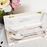 Silver cutlery, 1 fork and 1 spoon, Orfévrerie Saint Médard