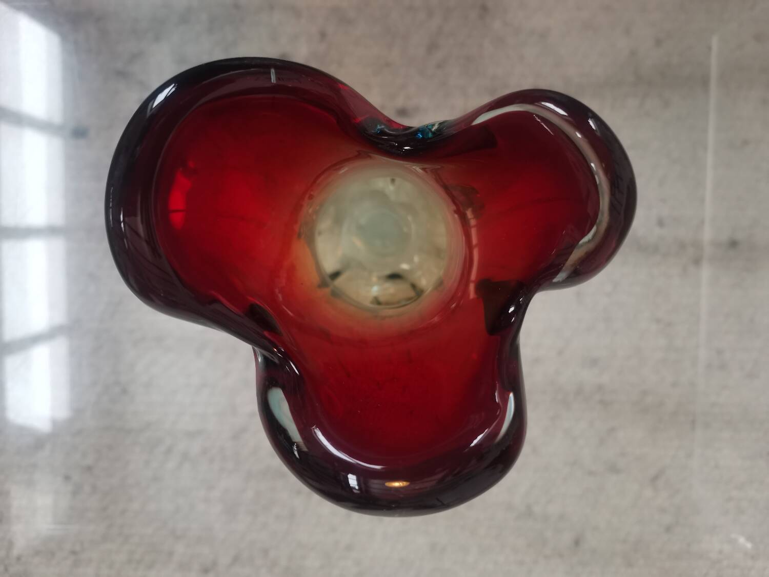 Vintage Murano Style Sommerso Glass Vase – Hand Blown Italian Art Glas