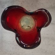 Vintage Murano Style Sommerso Glass Vase – Hand Blown Italian Art Glas