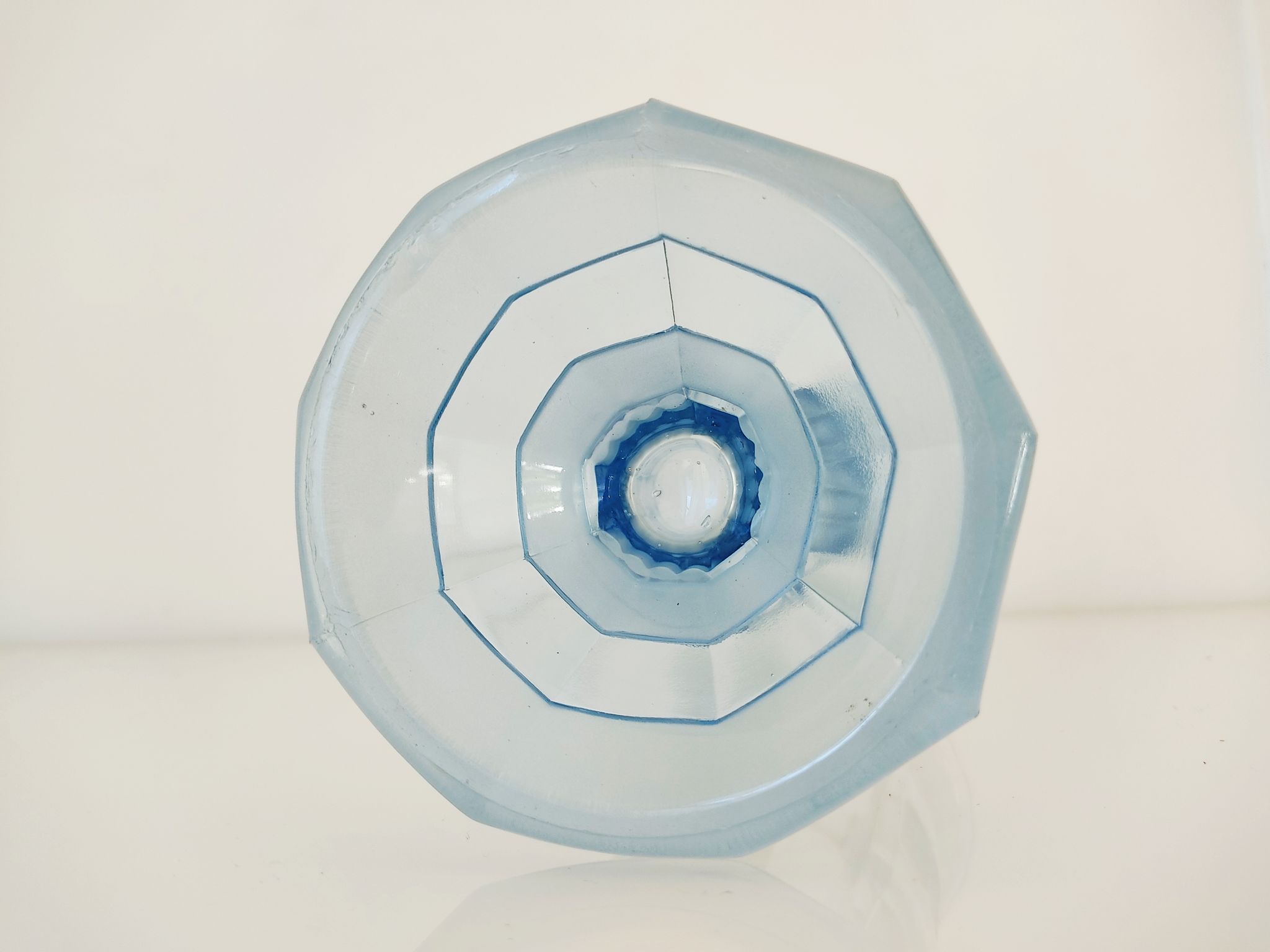 Vase art déco verre bleuté