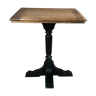 Table bistrot en bois pied noir et plateau brut