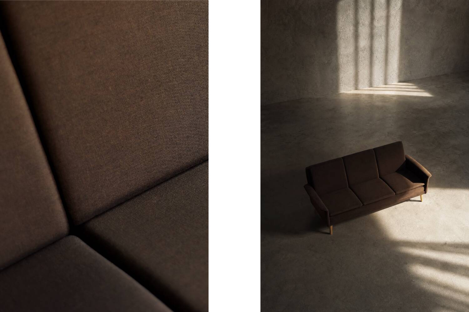 Mid-Century Danish Brown 3-Seater Sofa by Folke Ohlsson for Fritz Hansen