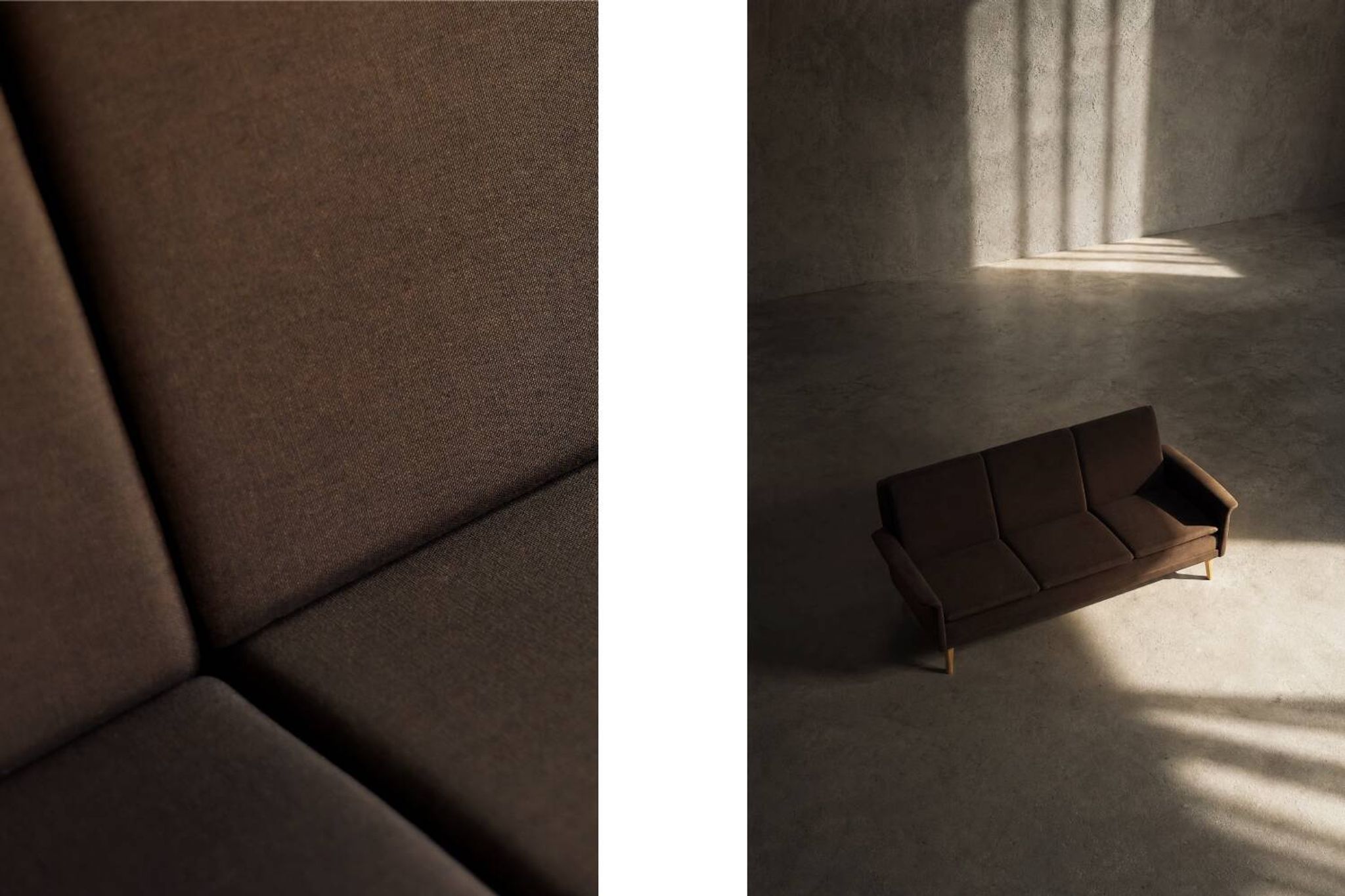 Mid-Century Danish Brown 3-Seater Sofa by Folke Ohlsson for Fritz Hansen