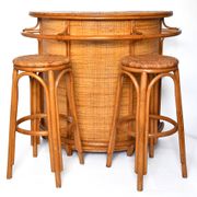 Vintage bar furniture with these two rattan stools from the 1960s/70s