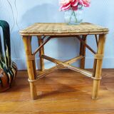 Pair of vintage rattan bedside tables