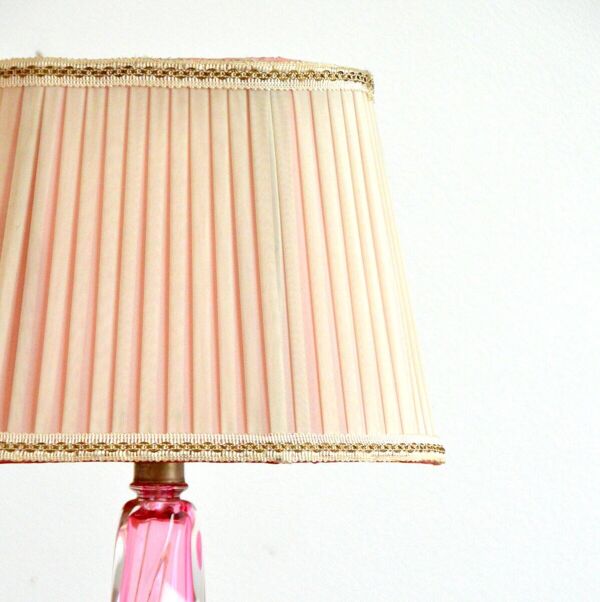 Lampe de table en cristal Val St-Lambert Belgique vintage 1960s