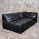 Canapé en cuir noir Player par Hans Hopfer pour Roche Bobois, 1972