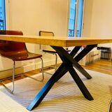 Magnificent oak table (solid/solid) 180x100 custom-made mikado legs