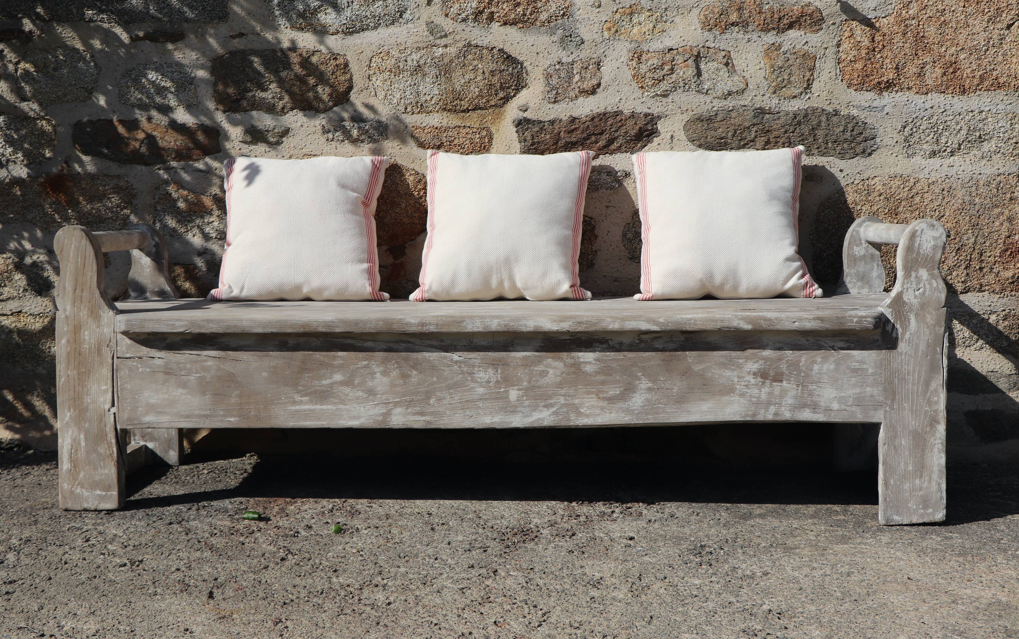 Large bench 19th solid wood patina