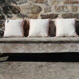 Large bench 19th solid wood patina
