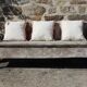 Large bench 19th solid wood patina