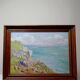 Grand paysage marine falaises huile sur panneau encadré Paul RUBEN (1882-19