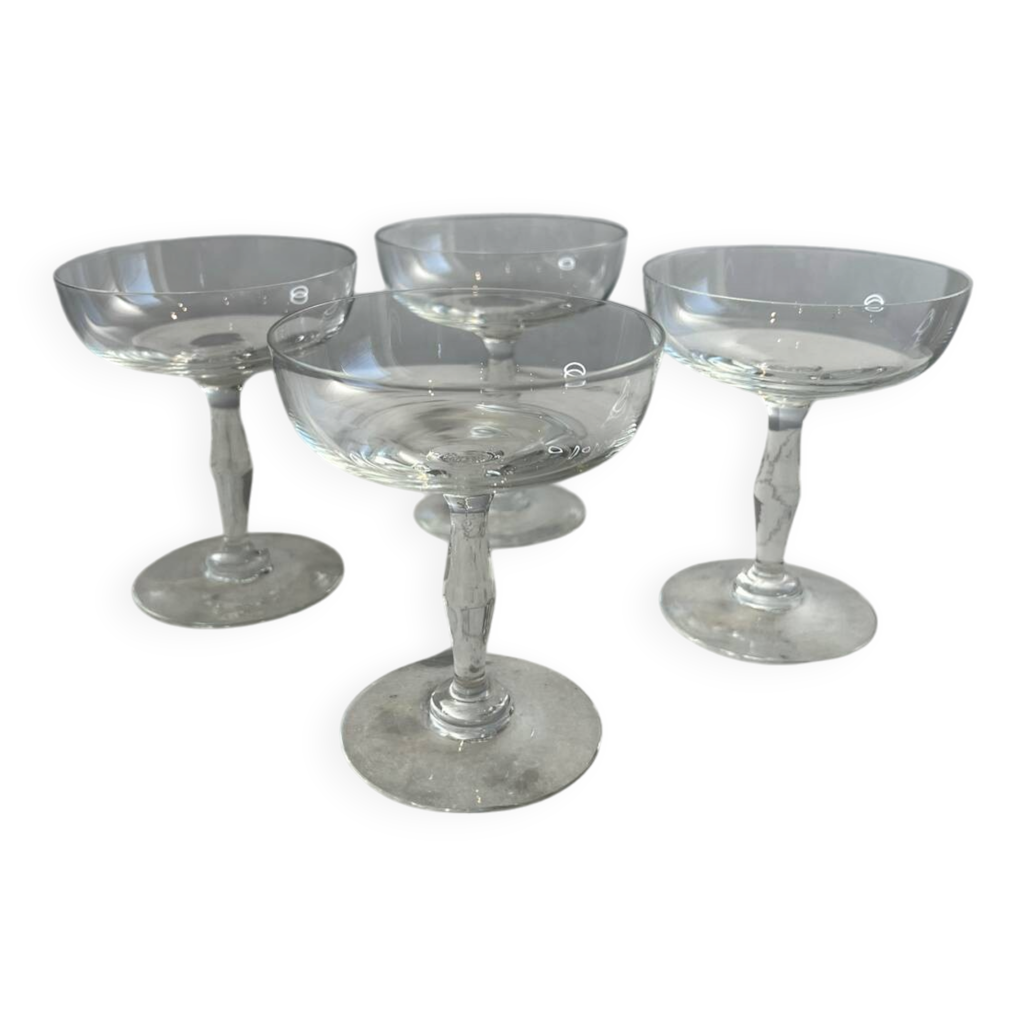 Set of 4 vintage stemmed glasses