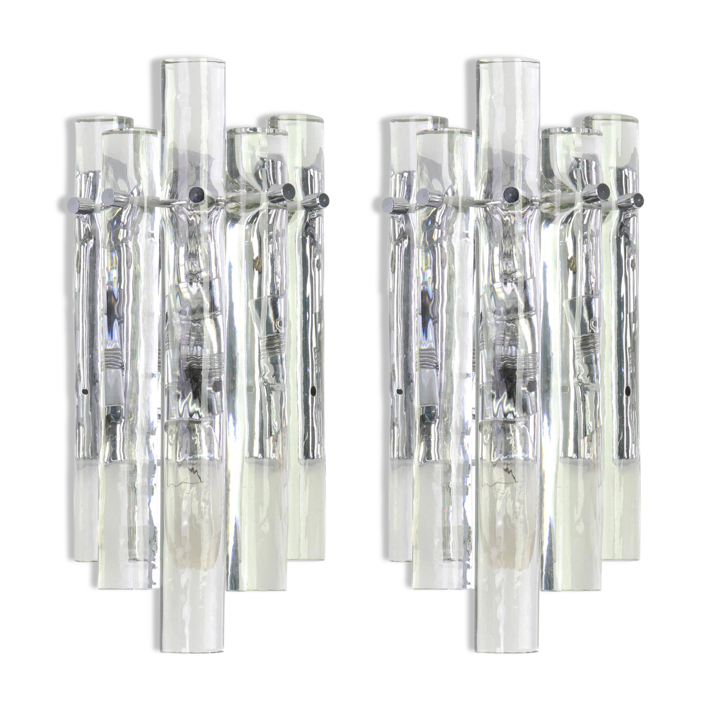 Superb wall sconces in crystal rod by Kinkeldey, Germany, 1970s.