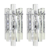 Superb wall sconces in crystal rod by Kinkeldey, Germany, 1970s.