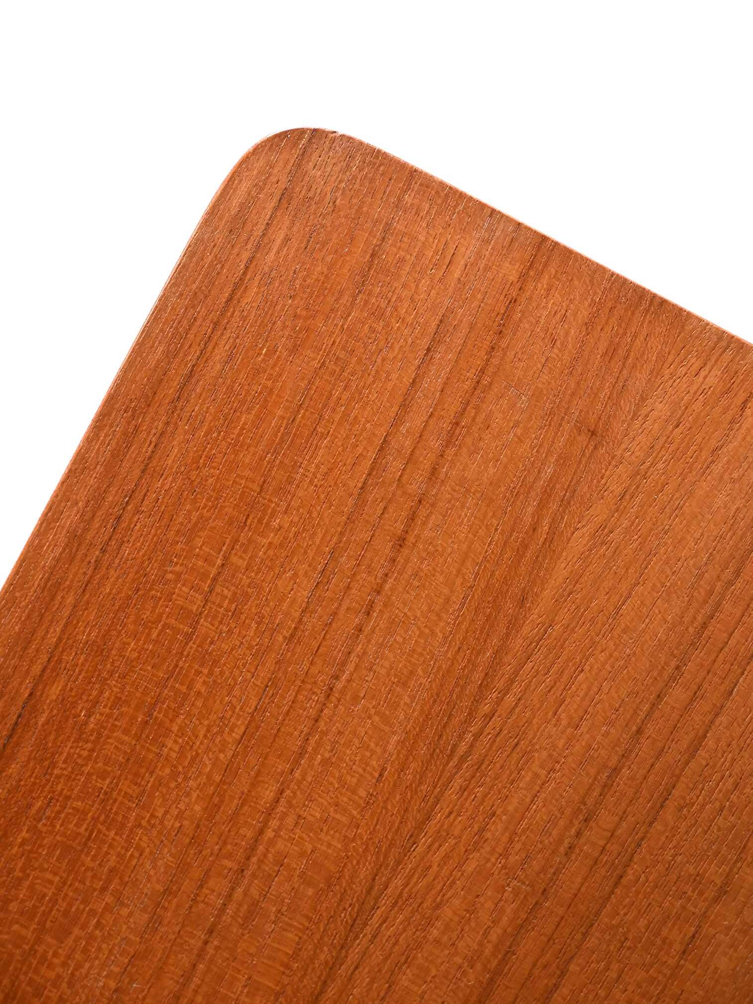 1960s teak coffee table on casters