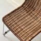 Chair made of rattan, wicker and chrome-plated metal
