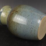 Vase en Grès Émaillé Coulant, Puisaye,Belle Signature d'Artiste Incurvé