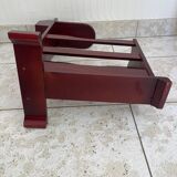 Art Deco magazine rack in mahogany color from the 60s