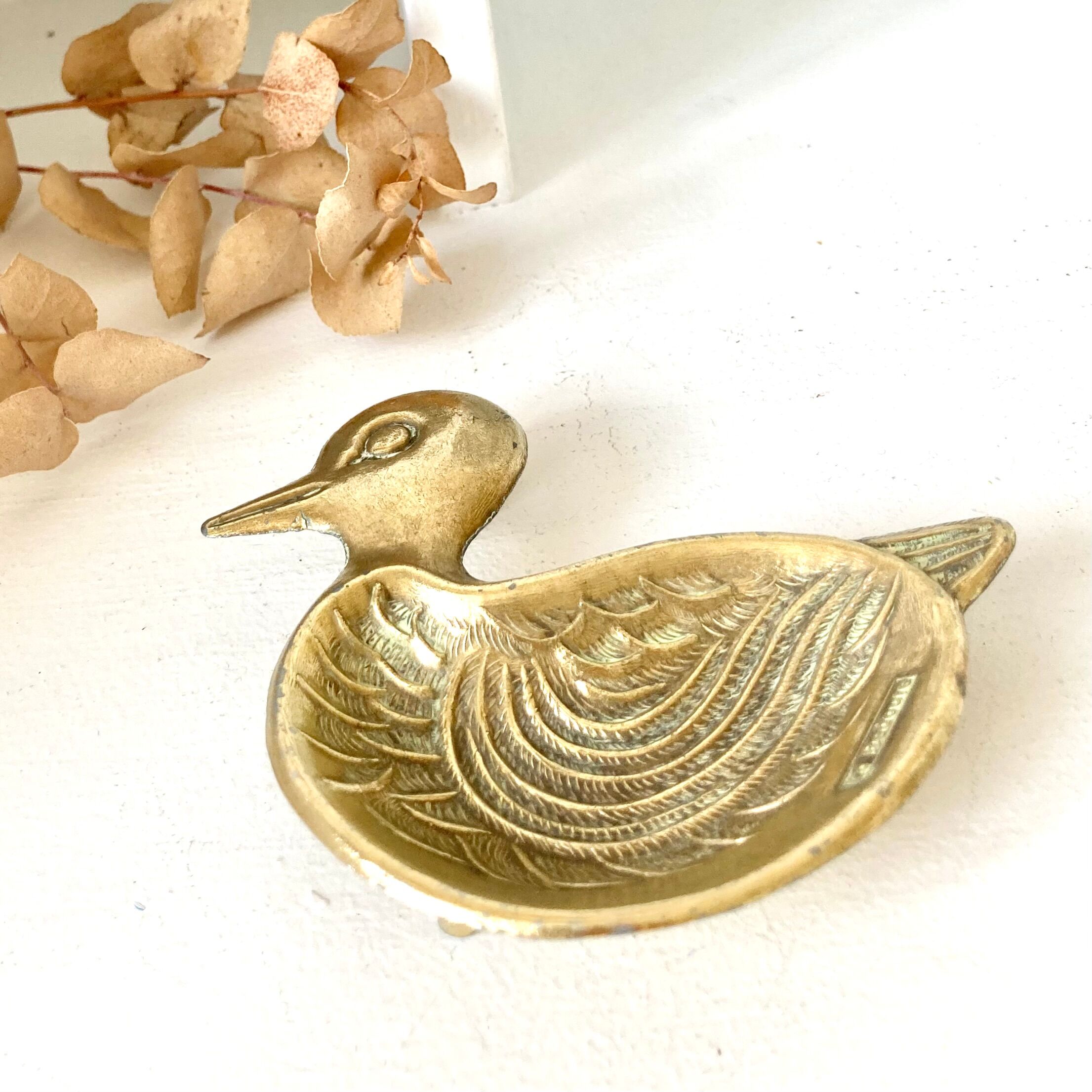 Brass ashtray duck