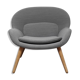 Fauteuil bolia philippa gris