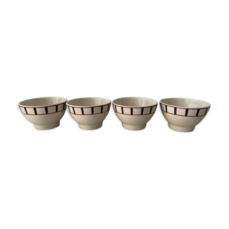 Set of 4 coloured and geometric bowls