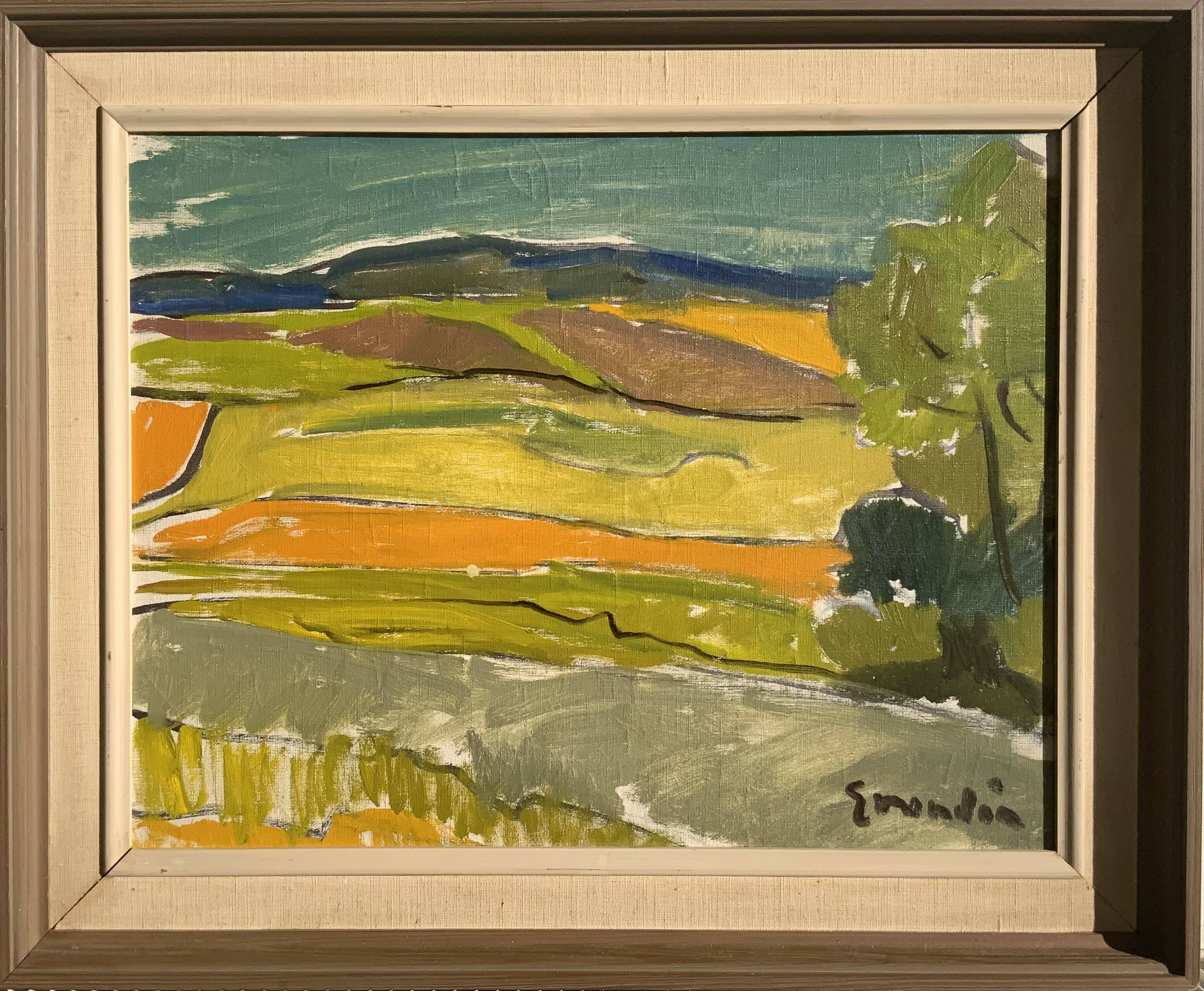 Vintage Oil on Canvas Landscaoe by Svan Grandin 1960s