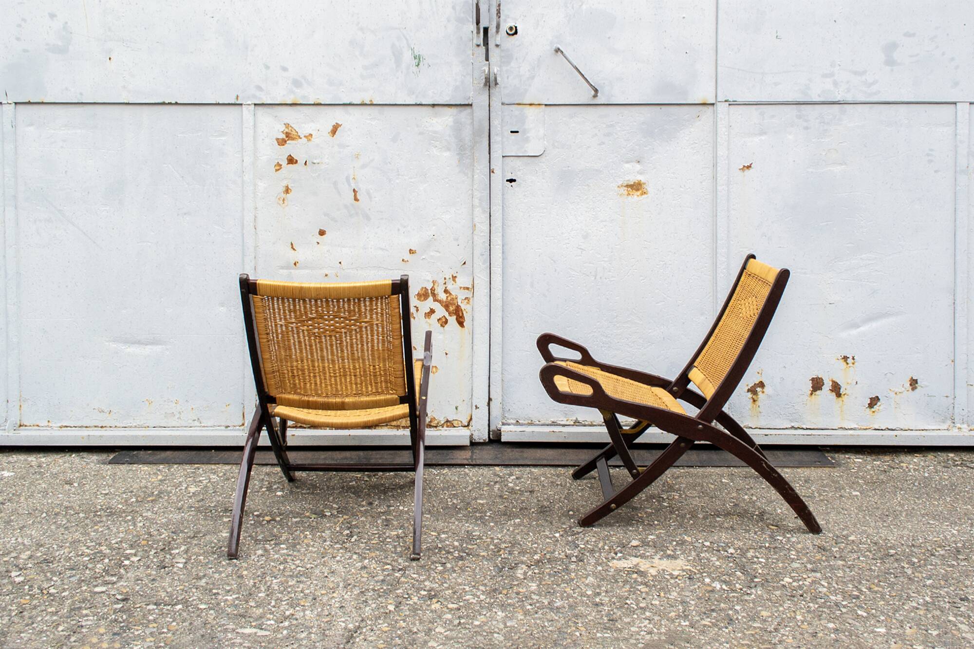 Paire de fauteuils pliants mod. Ninfea par Gio Ponti Prod. Reguitti, Italie, 1958