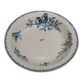 Plat creux rond "Favori" Sarreguemines bleu