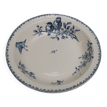 Plat creux rond "Favori" Sarreguemines bleu